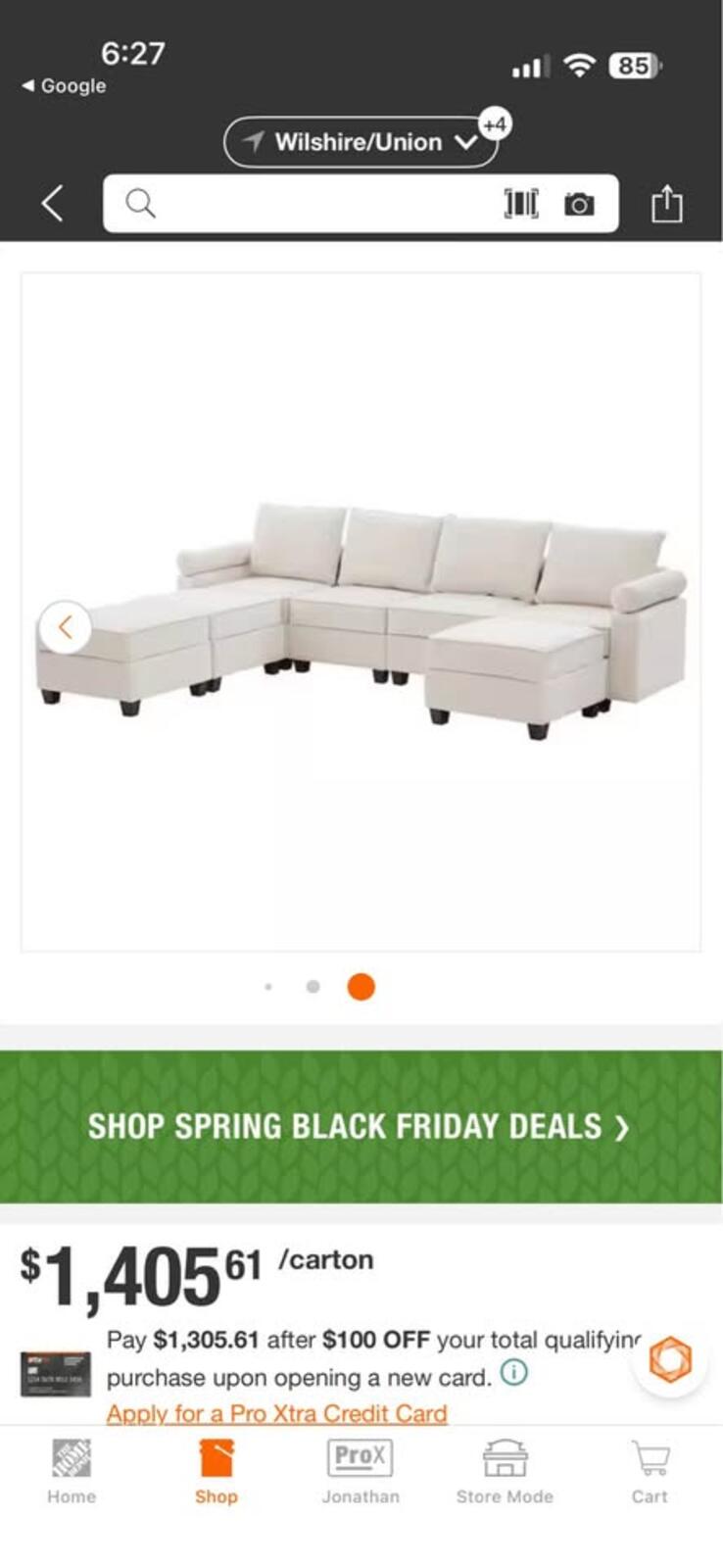 Boyel Living Modular Sectional Sofa with Storage