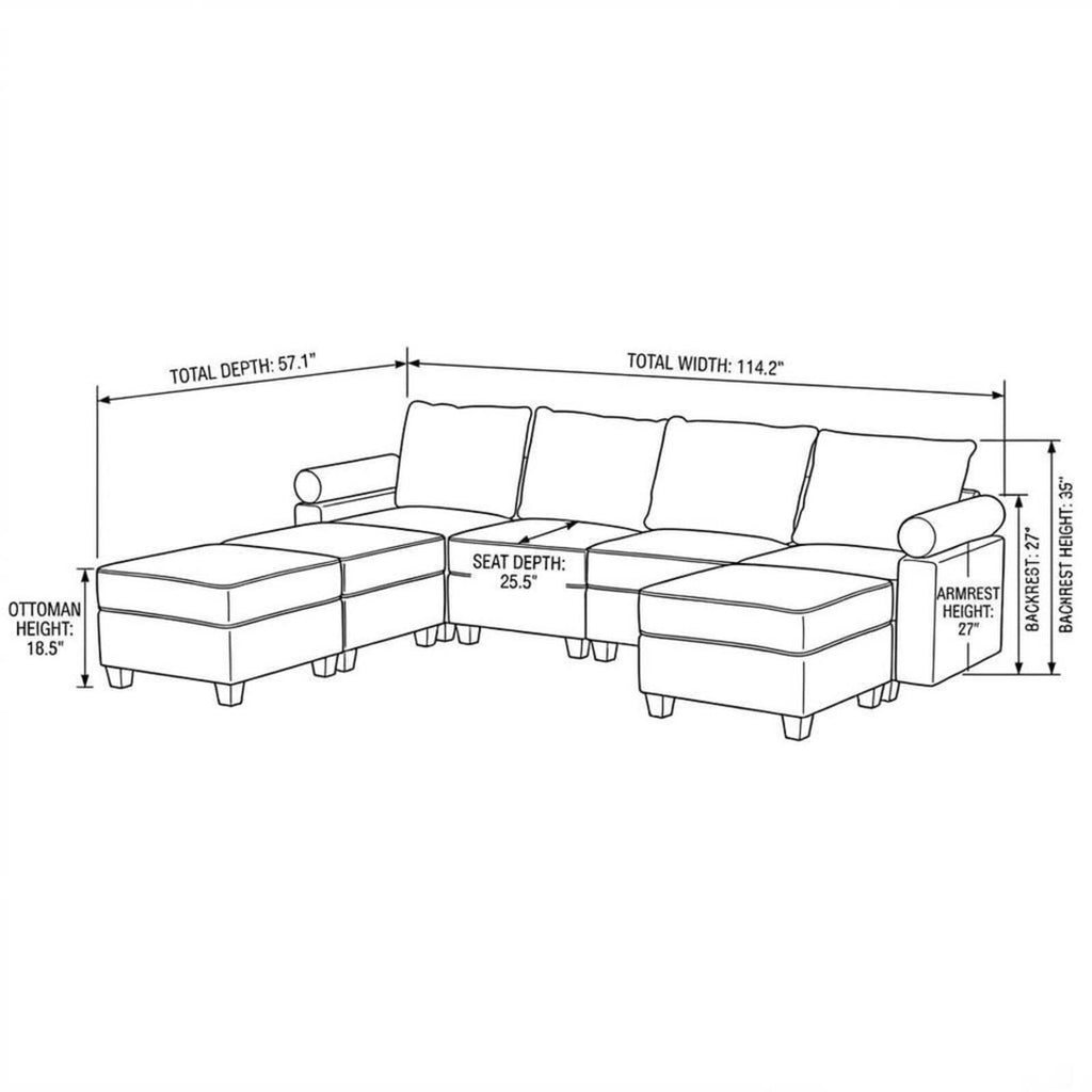 Boyel Living Modular Sectional Sofa with Storage