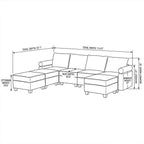 Boyel Living Modular Sectional Sofa with Storage