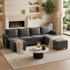 Dark Grey modular sectional sofa in living room