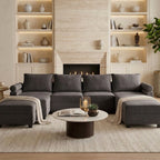 Dark Grey modular sectional sofa angle view