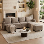 Light Grey modular sectional sofa in living room