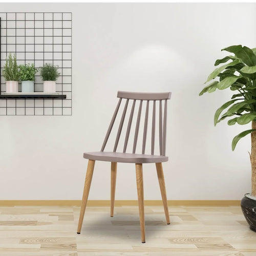 Set of 4 Gray Modern Spindle Back Dining Chairs