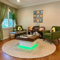 Modern Lift Top Coffee Table with Charging Station and LED Lights