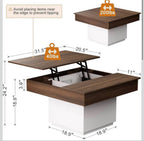 Lift top coffee table in living room